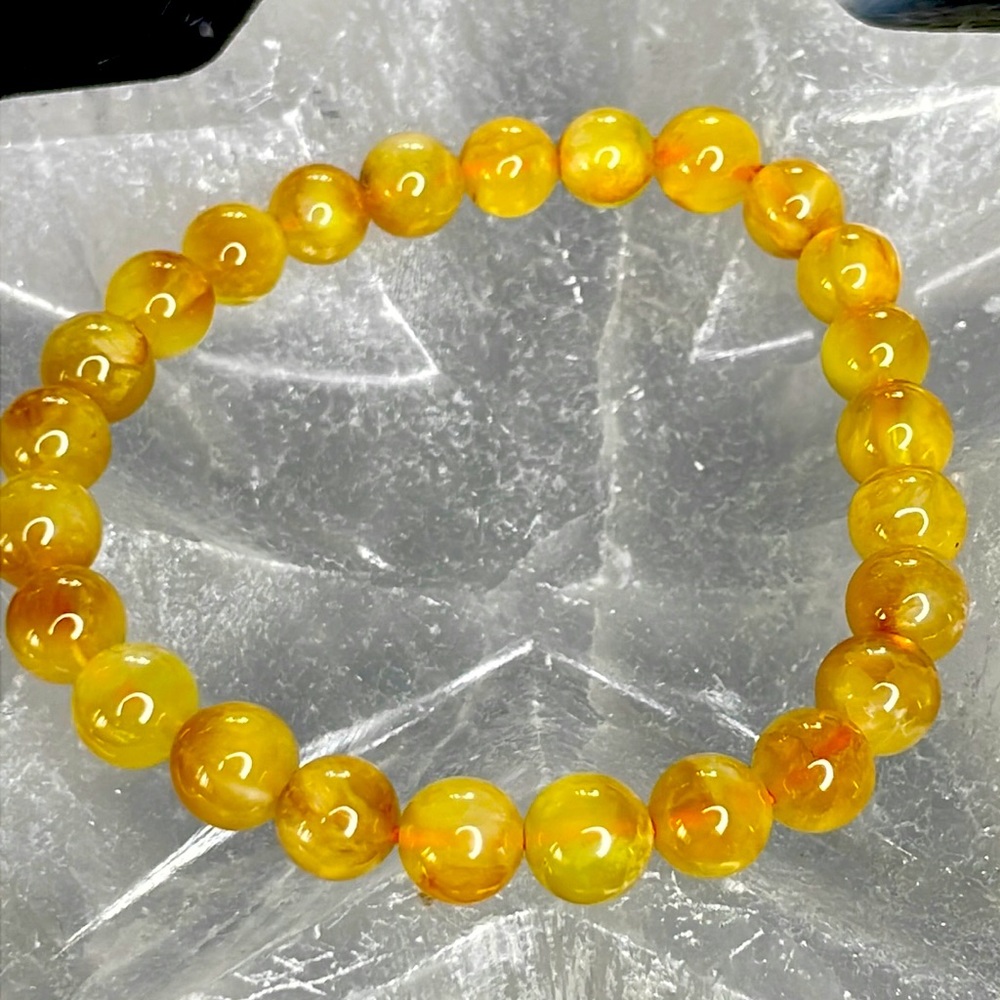Golden Prehnite Beaded Bracelet